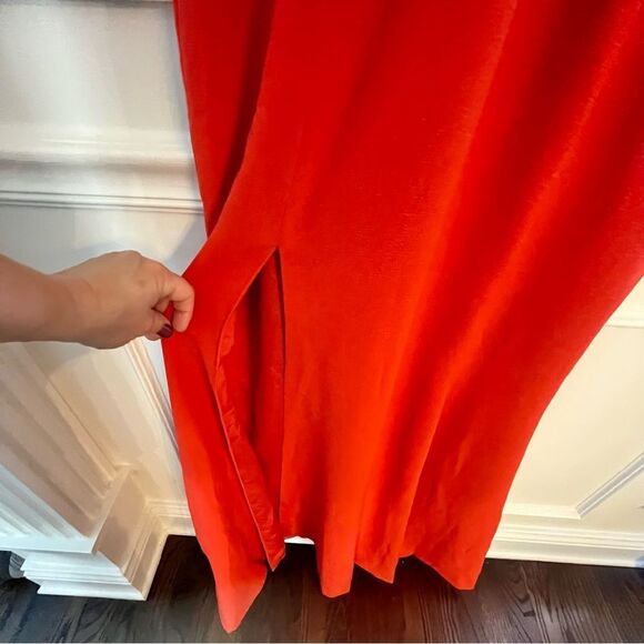 Dress The Population Sandro Mermaid Gown With Slit in Large Poppy Red, NWT - Picture 10 of 14